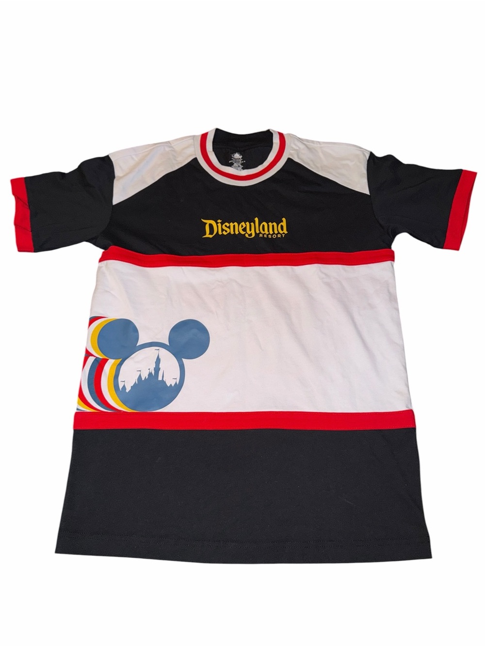Disney Kids Colorblock Tee with Mickey Graphic - Black/White/Red
